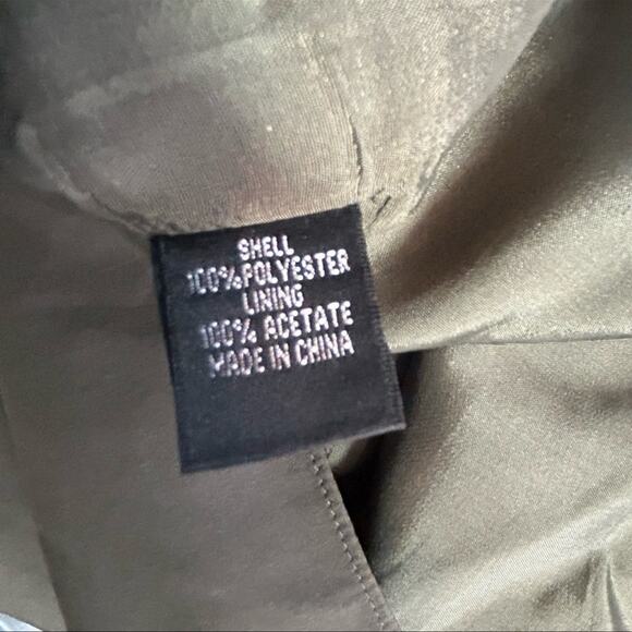 Adrianna Papell Olive Drape Neck Faux Wrap Sleeveless Midi Dress 16 - Picture 10 of 12